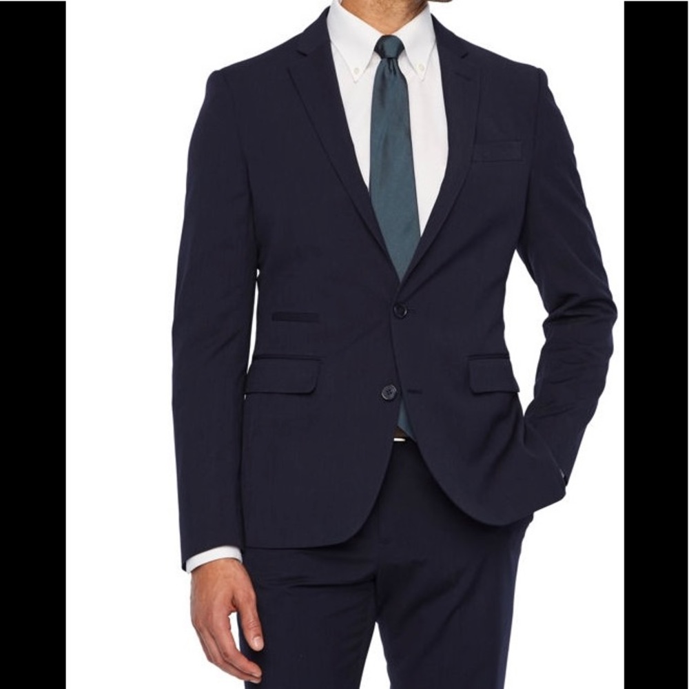 JF J.Ferrar Navy Slim Fit Suit Jacket 40 NWT